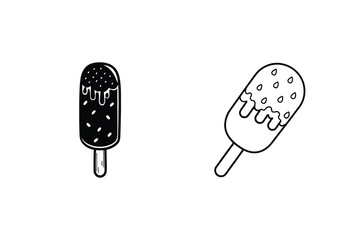 Black and white ice cream popsicles frozen treat dessert