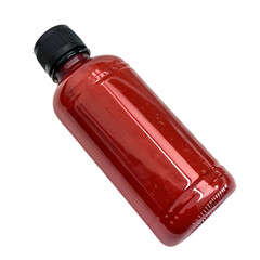 Vibrant Red Liquid in a Plastic Bottle: Product Photography for Health Supplements, Beverages, or Cosmetics