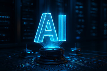 Artificial Intelligence concept featuring Generative AI and Large Language Models (LLM), symbolizing smart automation, data-driven processing, and futuristic AI technology

