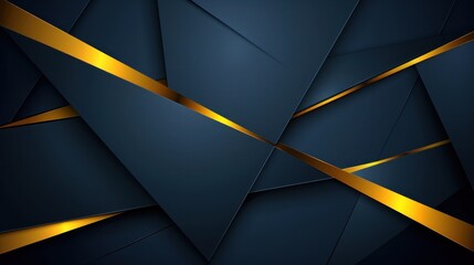 Abstract Navy Shape with Gold Line
