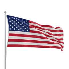 Obraz premium 3D Render of a Waving National Flag of the United States of America, Symbol of Patriotism, Freedom