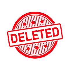 Deleted Red Rubber Stamp Sign Vector. Deleted Stamp Template.	