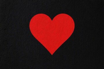 Obraz premium Vibrant red heart shape against dark textured background, conveying minimalist emotional concept.
