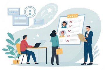 Professional Human Resource Management and Recruitment Process Illustration
