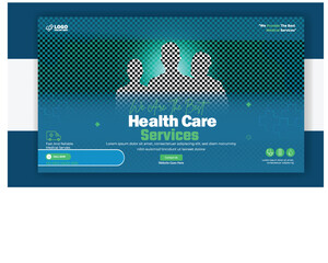 Naklejka premium Healthcare Social Media Cover Desgin Template With Discounted offer.