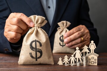 Hands Holding Money Bags for Wealth and Saving Strategies