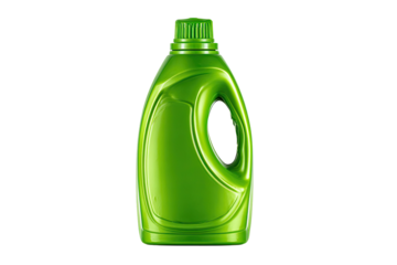 Green plastic detergent bottle