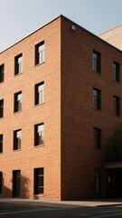 Fototapeta premium Modern Brick Building with Symmetrical Windows