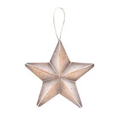 Christmas hanging star ornament with metallic texture