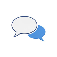 speech bubble icon, blue chat bubble with overlapping design isolated for communication dialogue or conversation concept vector

