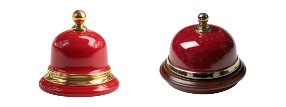Elegant Red Service Bells for Hospitality and Reception Settings