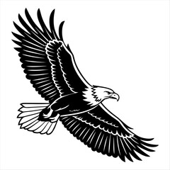 An Eagle Silhouette Vector with white background.