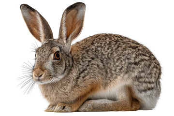 Desert Jackrabbit Close Up Wildlife Animal Portrait, isolated on a transparent background