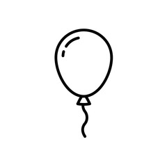 Simple black outline of a balloon on a white background for celebrations