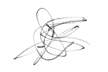 hand drawn scribbling with black pen isolated on white or transparent png