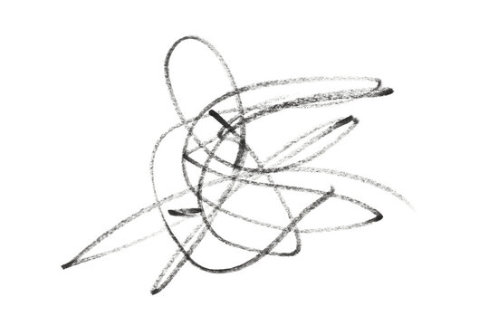 hand drawn scribbling with black pen isolated on white or transparent png