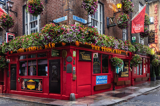 The famous Temple bar, located in the Temple bar district of Dublin Ireland.