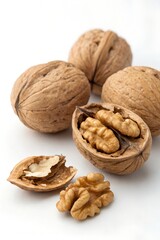 walnuts on a white