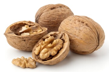 walnuts isolated on white background