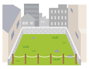 建物に囲まれた空き地　売地　空地　資産　不動産 © koti