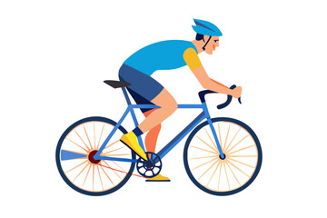 Obraz premium Man in cycling gear riding a bicycle on a black background