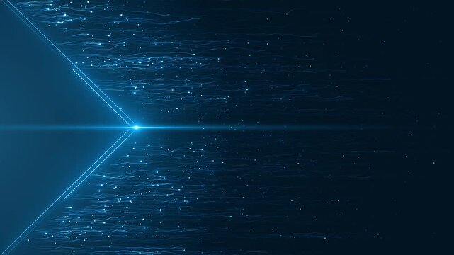 Blue digital binary data backdrop Abstract blue technology background. Circle circuit wires. AI concept. Big data flow elements. Tech bg. AI chip or semiconductor backdrop. Futuristic motherboard.