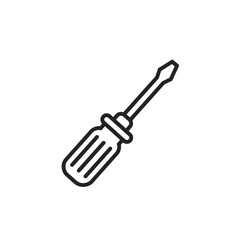 Screwdriver icon in thin line style on white background for design