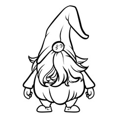 gnome drawing with black lines on a white background	
