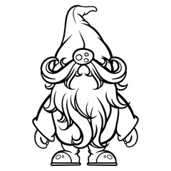 gnome drawing with black lines on a white background	
