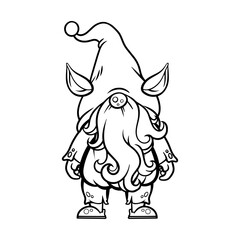 gnome drawing with black lines on a white background	
