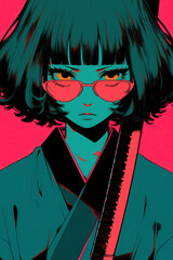 着物を着た女性のイラスト