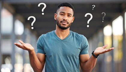 Man shrugs, confused by questions