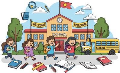 vector atmosphere at school