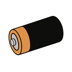 black orange battery vector simple design