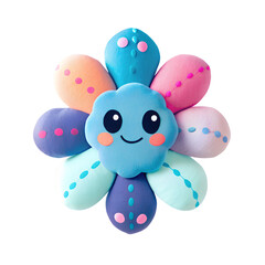 Obraz premium Soft Kawaii Plush Flower Character – Smiling Toy for Kids