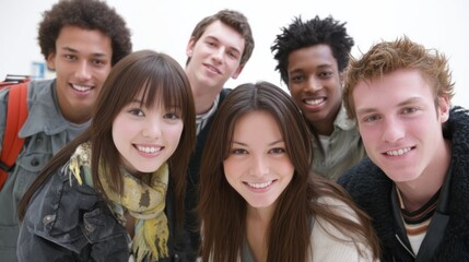 Obraz premium A group of young adults posing for a photo.