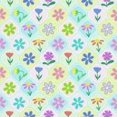 seamless pattern with flowers, background, fabric, cute.