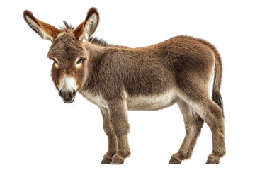 Brown Donkey Isolated on Black Background Farm Animal Portrait, isolated on a transparent background
