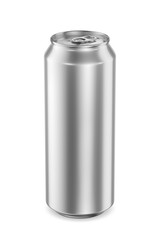 Aluminum classic drink can 500ml isolated. 3D rendering illustration. Transparent PNG image.