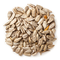 Heap of Sunflower Seeds Isolated on White Background