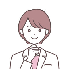 納得する白衣の女性