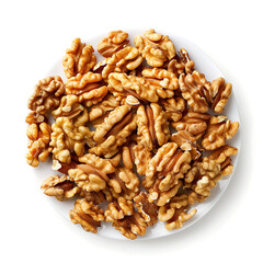Heap of Walnuts on a White Plate