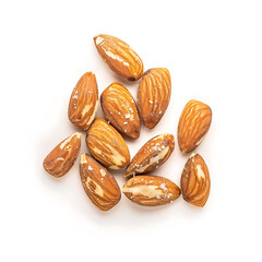 Roasted Almonds with Sea Salt on White Background