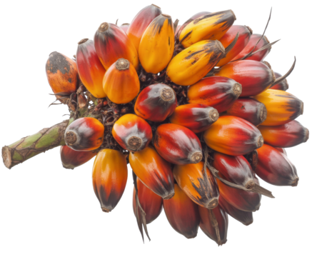 palm fruit bunch, isolated on white background.