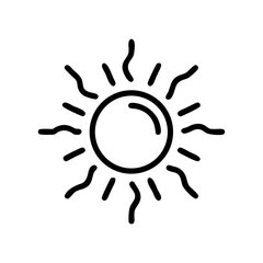 Obraz premium A glowing sun icon bold outline vector illustration design