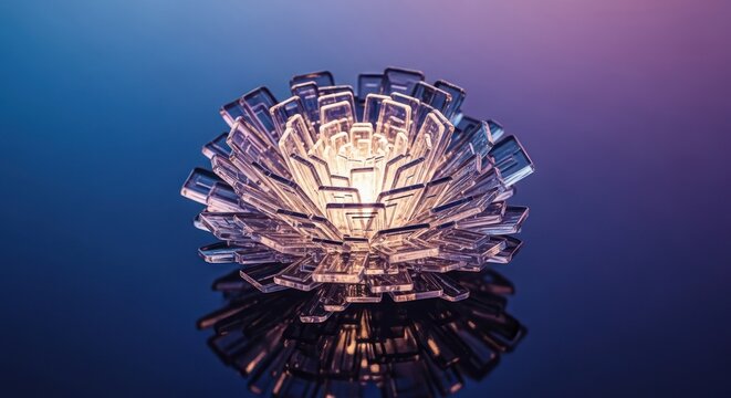 Abstract, crystalline flower-shaped light fixture