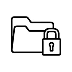 A lock folder icon bold outline vector illustration design