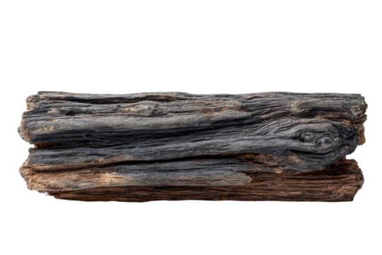 Dark Wood Log Texture Rustic Nature Background, isolated on a transparent background