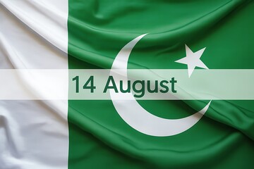 Celebrate Pakistan Independence Day with a vibrant flag waving, commemorating 14 August with pride and patriotism.