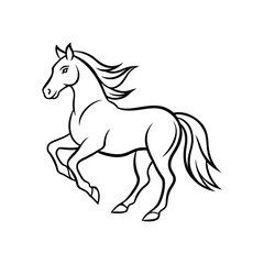 Horse line art, horse line drawing